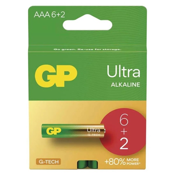 GP Ultra elem LR03 (AAA) 6+2 db