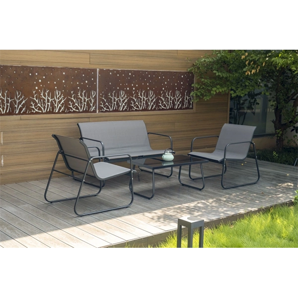 GS-300-B Active Sunrise kertibútor szett, asztal + 1db 2 személyes kanapé + 2 db 1 személyes szék, (Újszerű)