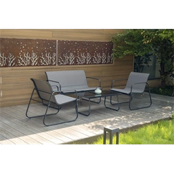 GS-300-B Active Sunrise kertibútor szett, asztal + 1db 2 személyes kanapé + 2 db 1 személyes szék, (Újszerű)