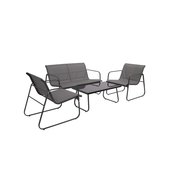 GS-300-B Active Sunrise kertibútor szett, asztal + 1db 2 személyes kanapé + 2 db 1 személyes szék, (Újszerű)