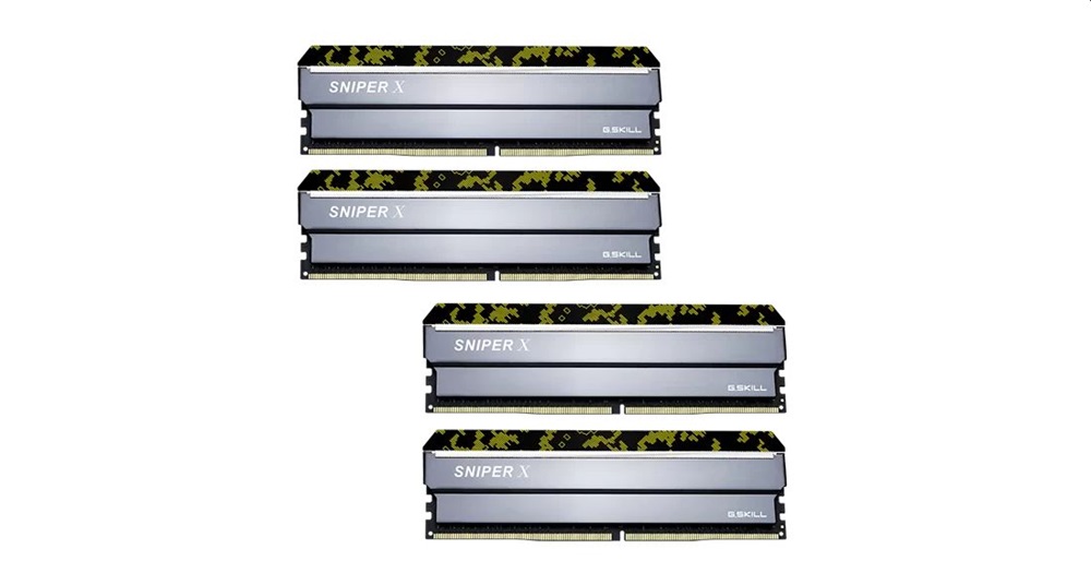 G.Skill 64GB 3600MHz DDR-4 Sniper X Intel XMP Digital Camo (Kit! 4db 16GB) (F4-3600C19Q-64GSXKB) memória
