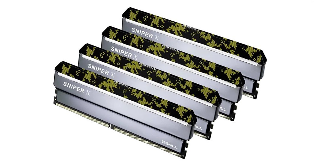 G.Skill 64GB 3600MHz DDR-4 Sniper X Intel XMP Digital Camo (Kit! 4db 16GB) (F4-3600C19Q-64GSXKB) memória