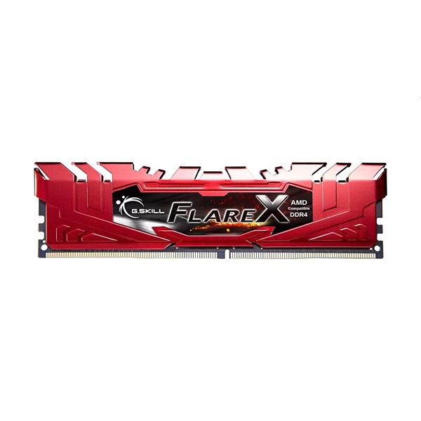 G.Skill 16GB 2400MHz DDR-4 Flare X AMD Red (Kit! 2db 8GB) (F4-2400C15D-16GFXR) memória