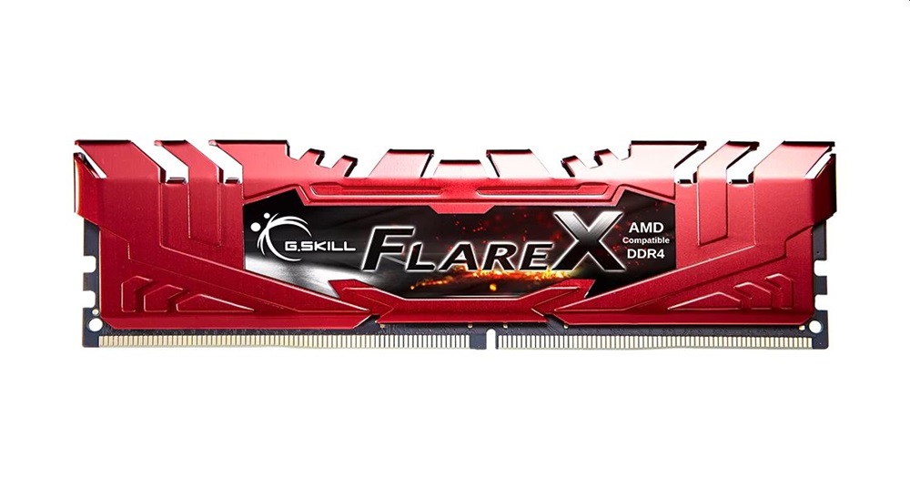 G.Skill 16GB 2400MHz DDR-4 Flare X AMD Red (Kit! 2db 8GB) (F4-2400C15D-16GFXR) memória