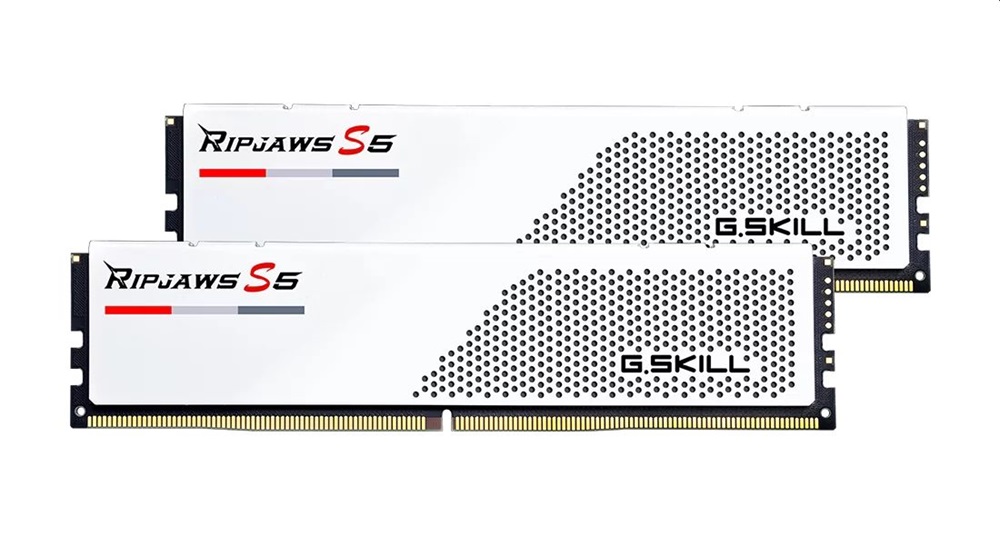 G.Skill 32GB 5600MHz DDR-5 Ripjaws S5 Intel XMP White (Kit! 2db 16GB) (F5-5600J2834F16GX2-RS5W) memória