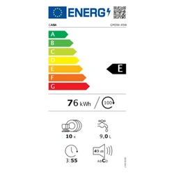 Gaba GMDW-45W fehér, programok száma: 5, szabadonálló, 10 terítékes mosogatógép