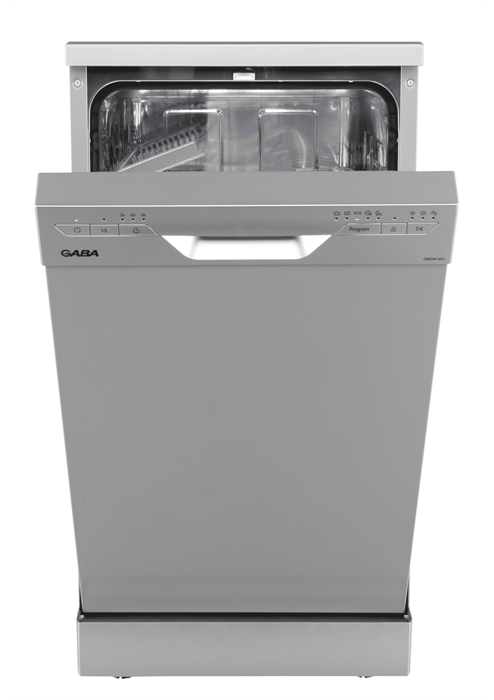 Gaba GMDW-45X inox, programok száma: 5, szabadonálló, 10 terítékes mosogatógép