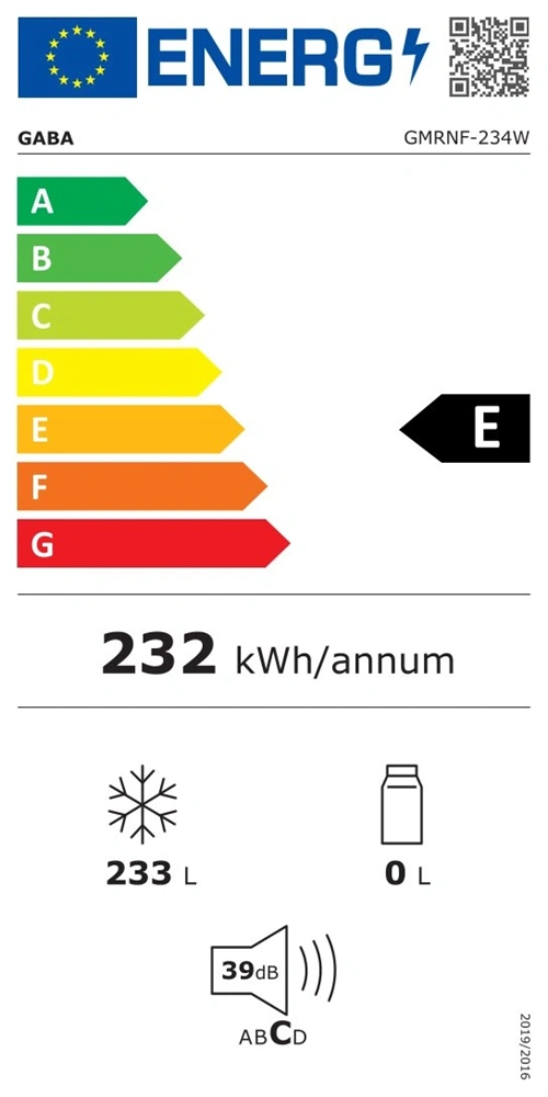 Gaba GMRNF-234W Fagyasztó:233L, No Frost fagyasztóláda (Újszerű)