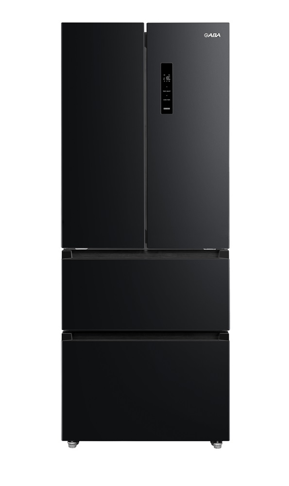 Gaba GMR-392BE fekete, francia ajtós, alulfagyasztós, Hűtő:244L, Fagyasztó:147L, No Frost hűtőszekrény