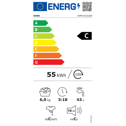 Gaba GMW-612CSB 6 kg felültöltős mosógép