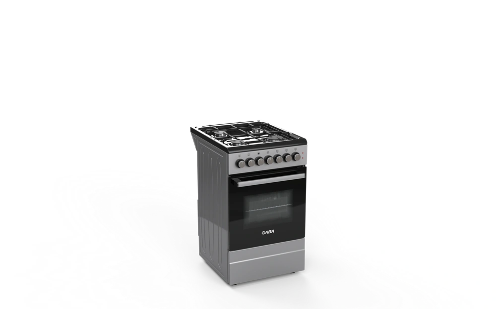 Gaba GOS-C5060GB szürke-fekete, szabadonálló, gáz, kombinált, főzőzóna: 4, sütő:46L, tűzhely