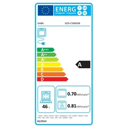 Gaba GOS-C5060GB szürke-fekete, szabadonálló, gáz, kombinált, főzőzóna: 4, sütő:46L, tűzhely