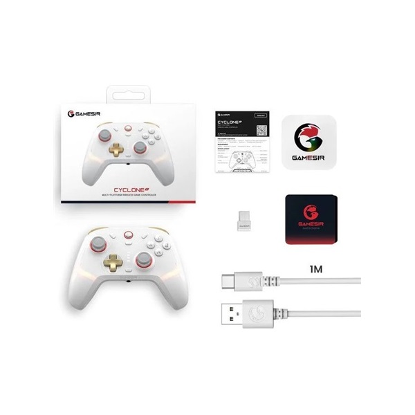GameSir Cyclone 2 Multiplatform Android/Nintendo Switch/PC/Steam/iOS vezeték nélküli fehér kontroller