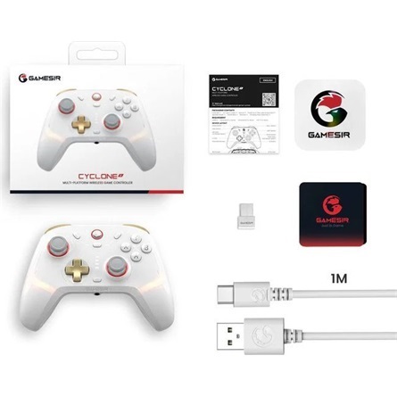 GameSir Cyclone 2 Multiplatform Android/Nintendo Switch/PC/Steam/iOS vezeték nélküli fehér kontroller