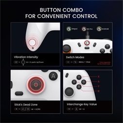 GameSir Nova Lite Multiplatform Android/iOS/Nintendo Switch/PC Bluetooth/USB vezeték nélküli fehér kontroller