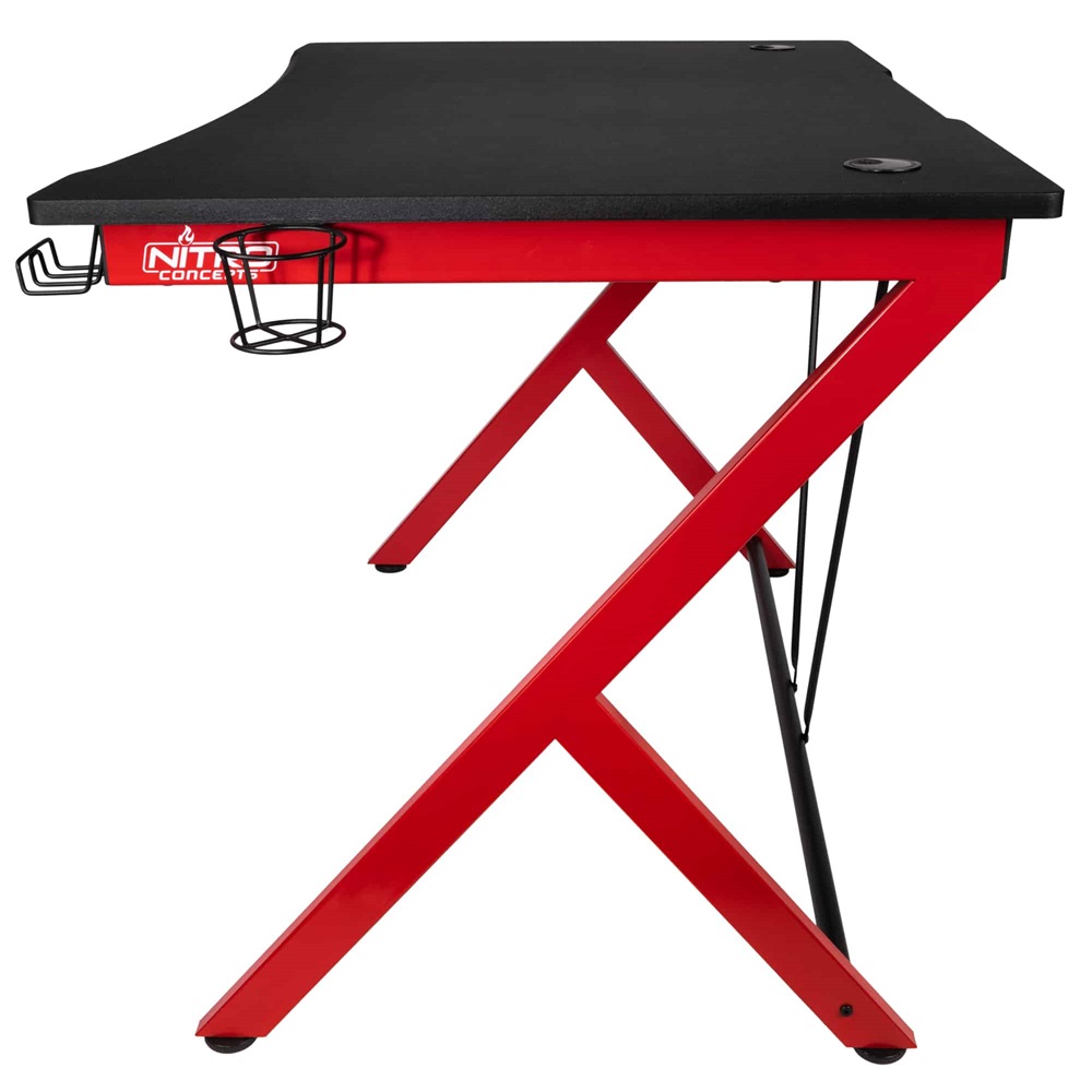 Gamer asztal Nitro Concepts D12 1160 x 750 mm Fekete/Piros