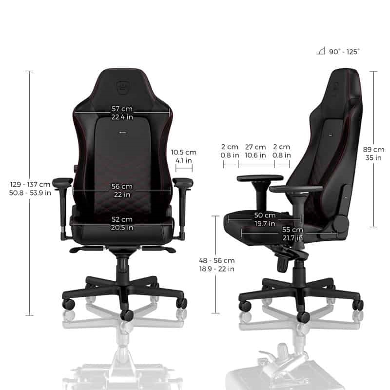 Gamer szék noblechairs HERO PU Bőr Fekete/Piros
