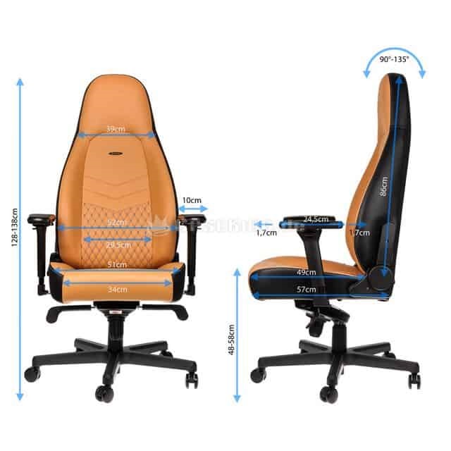 Gamer szék noblechairs ICON Valódi Bőr Konyak