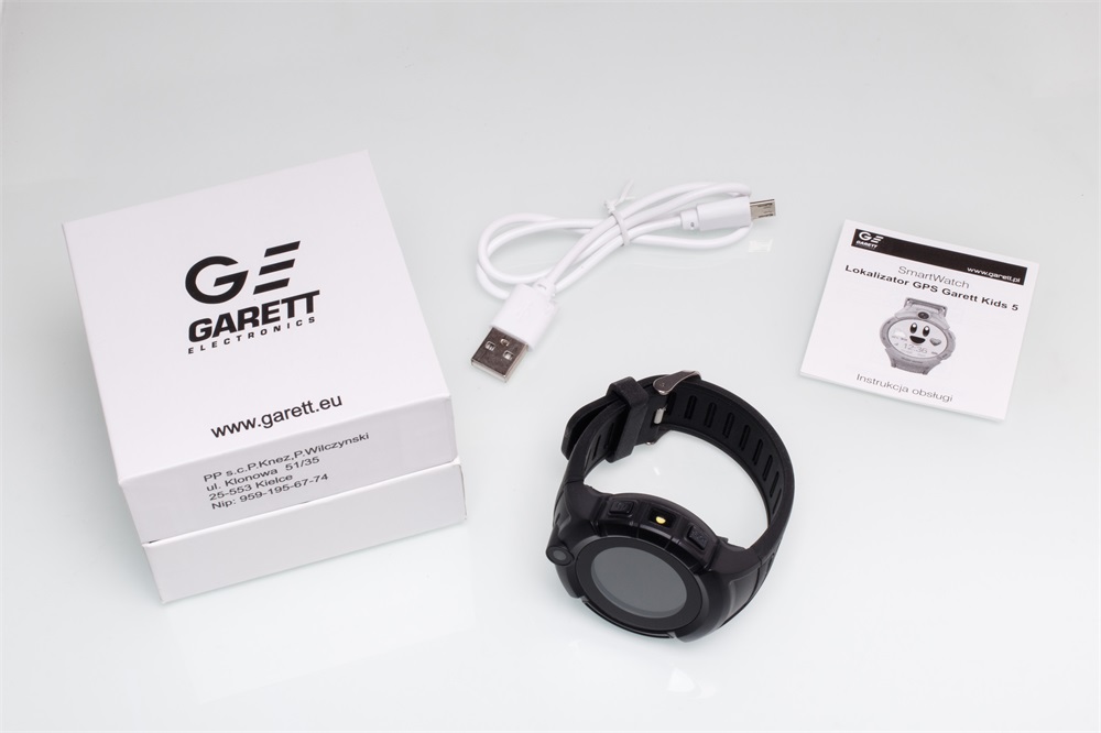 Garett Kids 5 fekete GPS-es okosóra