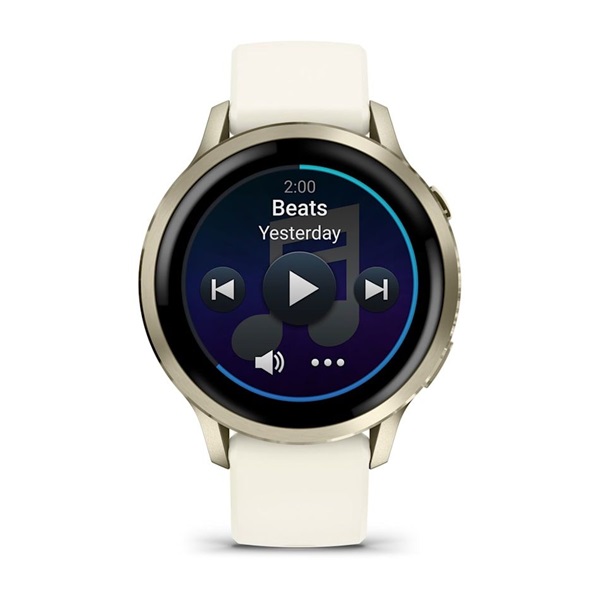 Garmin 010-03013-00 Venu 4 (41mm) csontszínű szilikon szíjjal arany okosóra