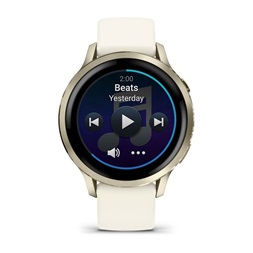 Garmin 010-03013-00 Venu 4 (41mm) csontszínű szilikon szíjjal arany okosóra