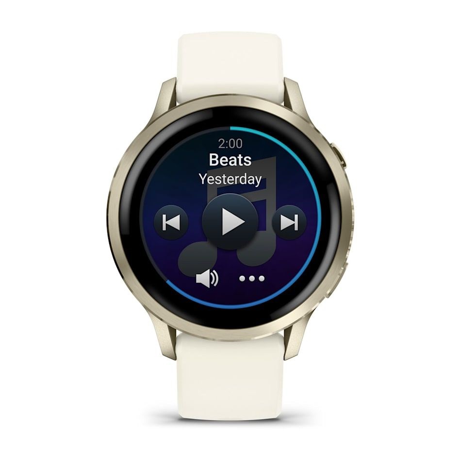 Garmin 010-03013-00 Venu 4 (41mm) csontszínű szilikon szíjjal arany okosóra