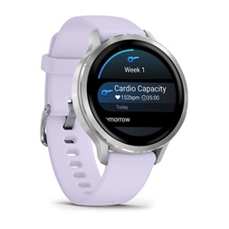 Garmin 010-03013-01 Venu 4 (41mm) mályvaszínű szilikon szíjjal ezüst okosóra