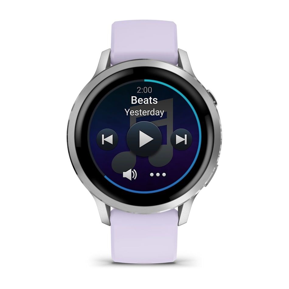 Garmin 010-03013-01 Venu 4 (41mm) mályvaszínű szilikon szíjjal ezüst okosóra