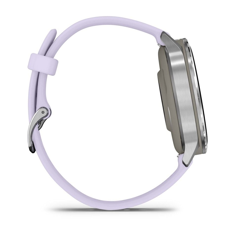 Garmin 010-03013-01 Venu 4 (41mm) mályvaszínű szilikon szíjjal ezüst okosóra