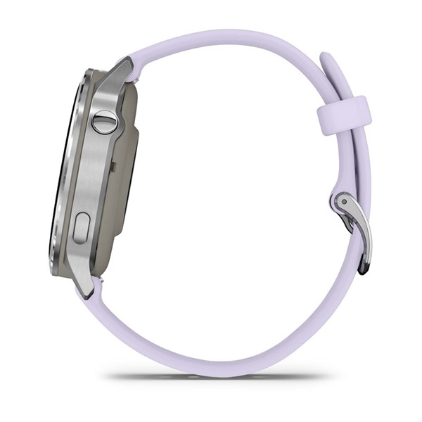 Garmin 010-03013-01 Venu 4 (41mm) mályvaszínű szilikon szíjjal ezüst okosóra