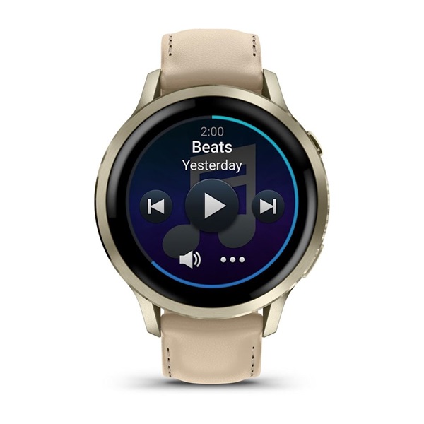 Garmin 010-03013-03 Venu 4 (41mm) csontszínű szilikon és homokszínű bőrszíjjal arany okosóra