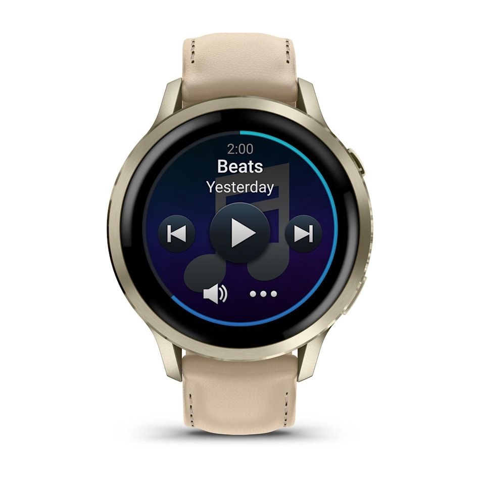 Garmin 010-03013-03 Venu 4 (41mm) csontszínű szilikon és homokszínű bőrszíjjal arany okosóra