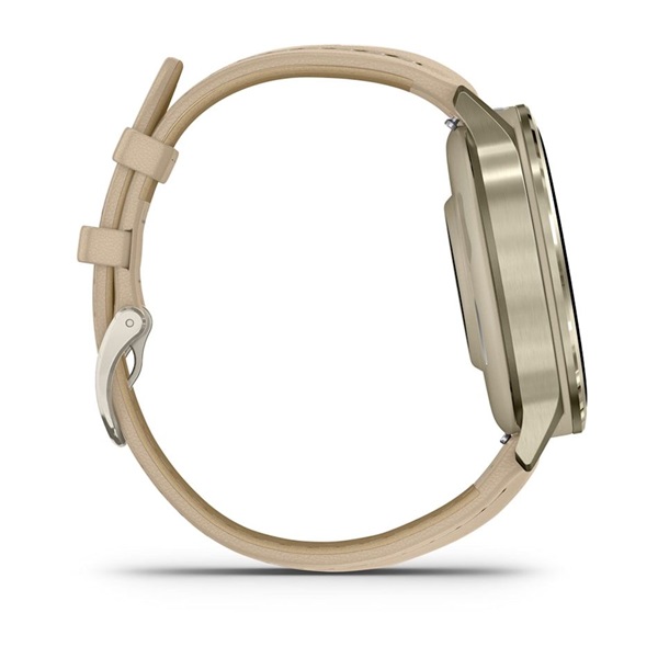 Garmin 010-03013-03 Venu 4 (41mm) csontszínű szilikon és homokszínű bőrszíjjal arany okosóra
