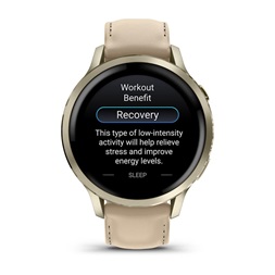 Garmin 010-03013-03 Venu 4 (41mm) csontszínű szilikon és homokszínű bőrszíjjal arany okosóra