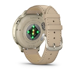 Garmin 010-03013-03 Venu 4 (41mm) csontszínű szilikon és homokszínű bőrszíjjal arany okosóra