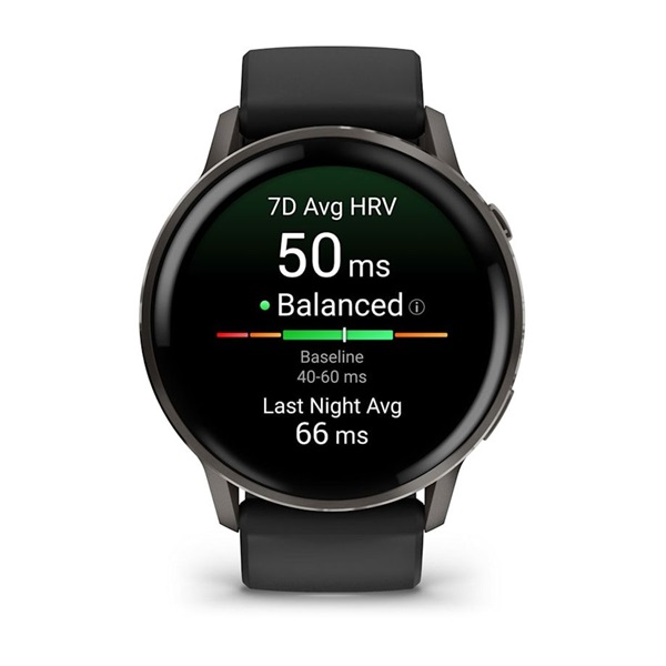 Garmin 010-03014-00 Venu 4 (45mm) fekete szilikon szíjjal sötétszürke okosóra