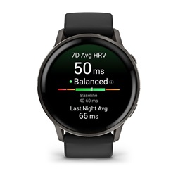 Garmin 010-03014-00 Venu 4 (45mm) fekete szilikon szíjjal sötétszürke okosóra