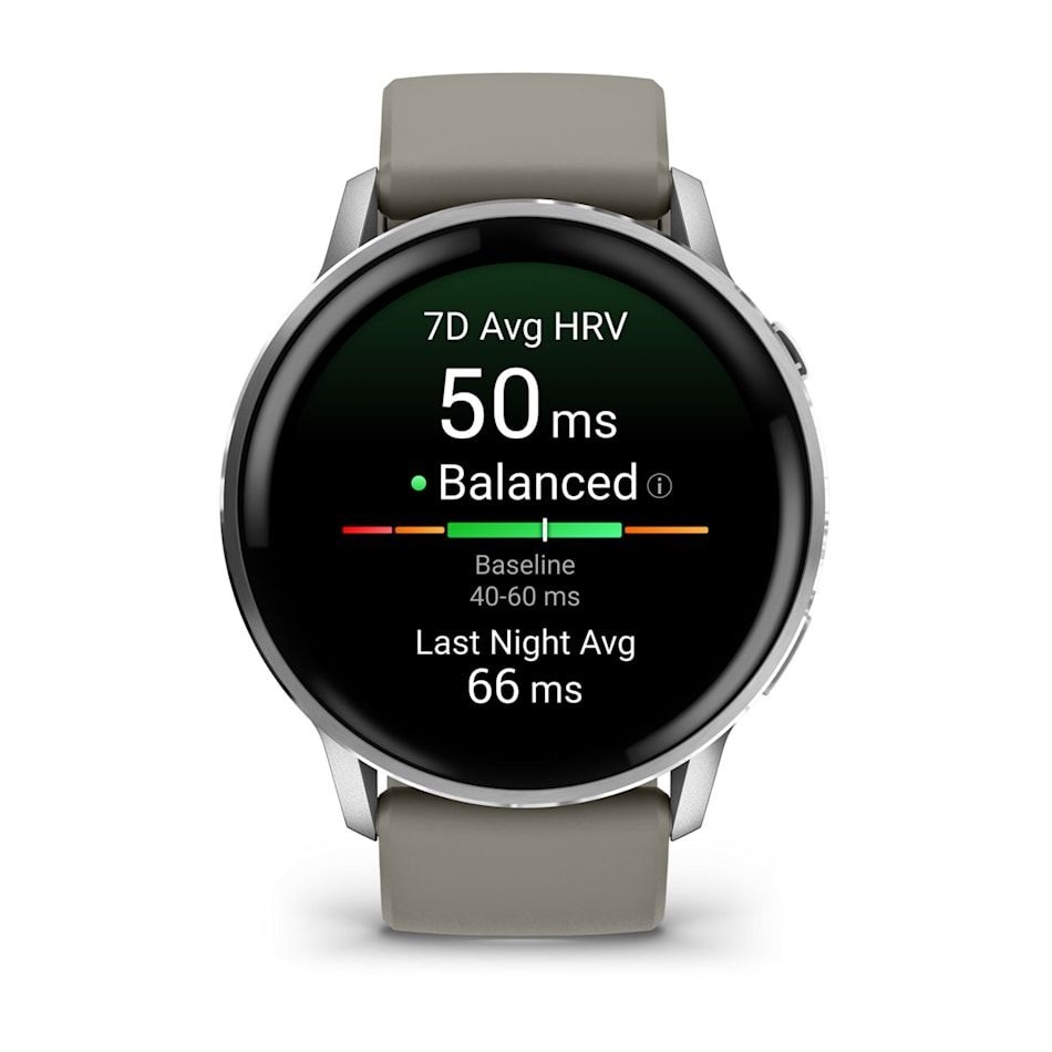 Garmin 010-03014-01 Venu 4 (45mm) szürke szilikon szíjjal ezüst okosóra