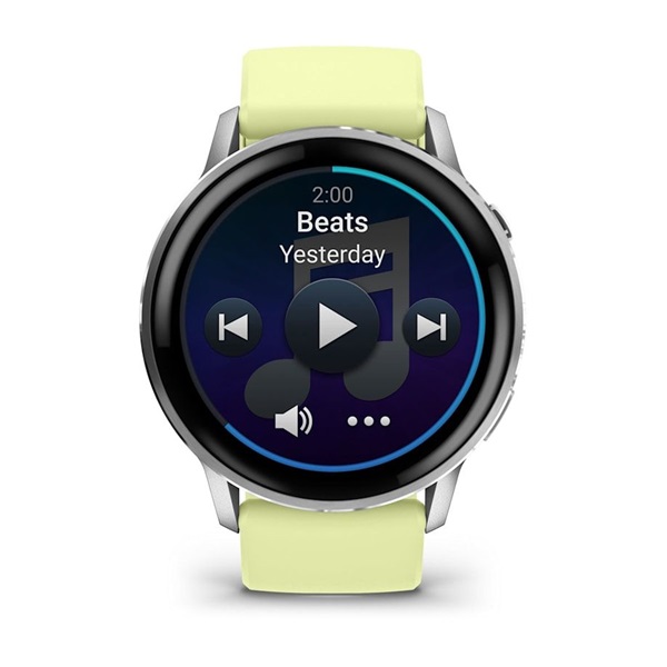 Garmin 010-03014-02 Venu 4 (45mm) citromsárga szilikon szíjjal ezüst okosóra