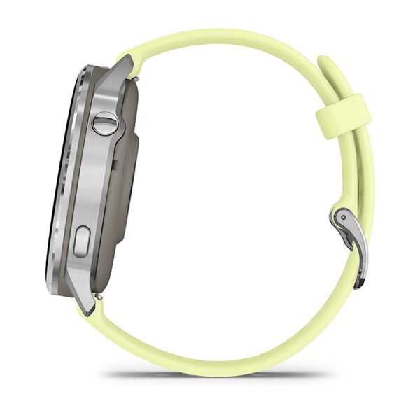 Garmin 010-03014-02 Venu 4 (45mm) citromsárga szilikon szíjjal ezüst okosóra