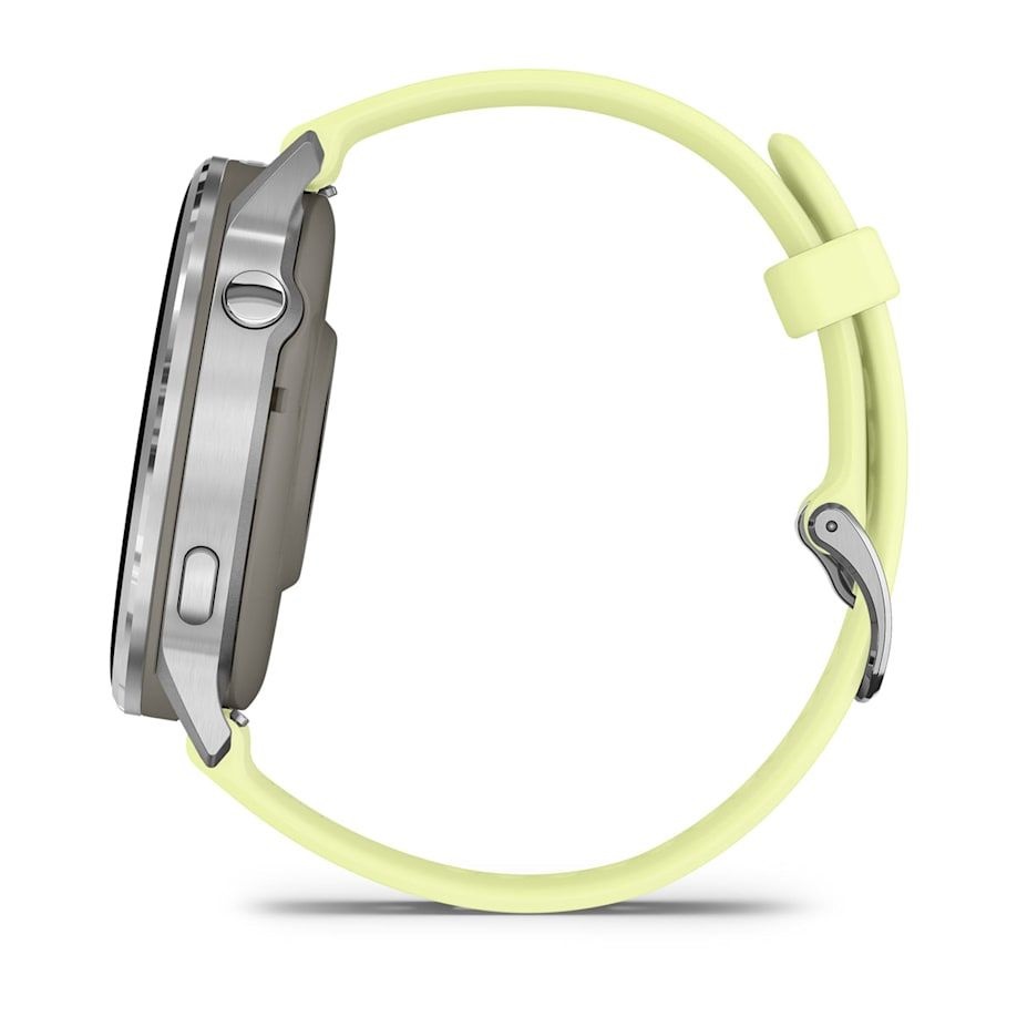 Garmin 010-03014-02 Venu 4 (45mm) citromsárga szilikon szíjjal ezüst okosóra