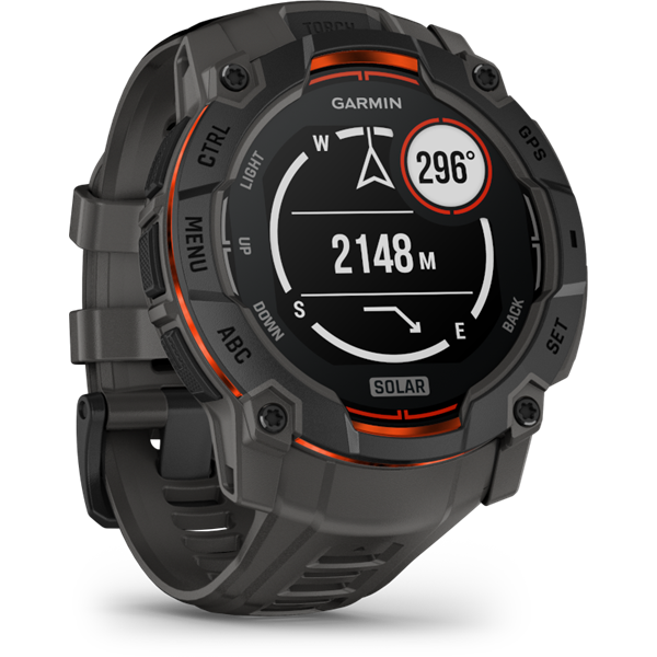 Garmin Instinct 3 50mm Solar fekete sötétszürke szíjjal okosóra
