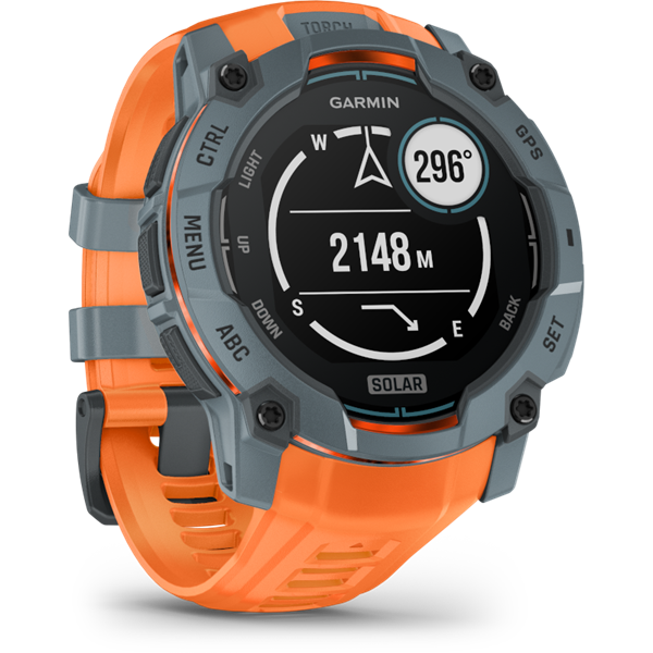 Garmin Instinct 3 50mm Solar szürke narancs szíjjal okosóra