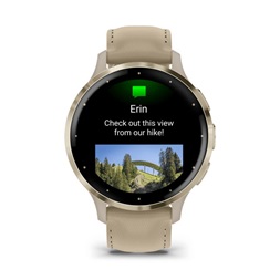 Garmin Venu 3S francia szürke-krémarany, bőr és szilikon szíjjal okosóra