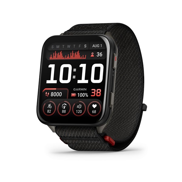 Garmin Venu X1 Titanium ComfortFit nylon szíjjal fekete okosóra
