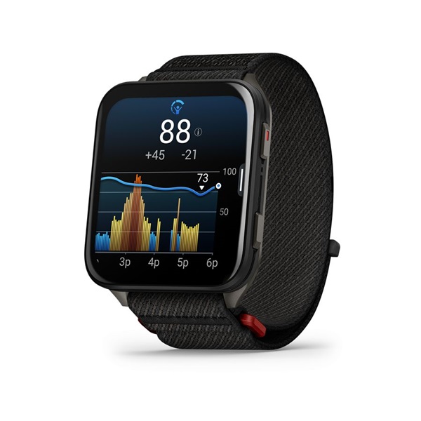 Garmin Venu X1 Titanium ComfortFit nylon szíjjal fekete okosóra