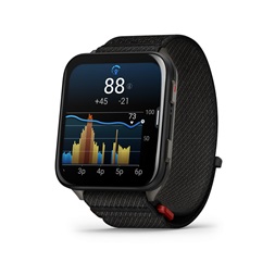Garmin Venu X1 Titanium ComfortFit nylon szíjjal fekete okosóra