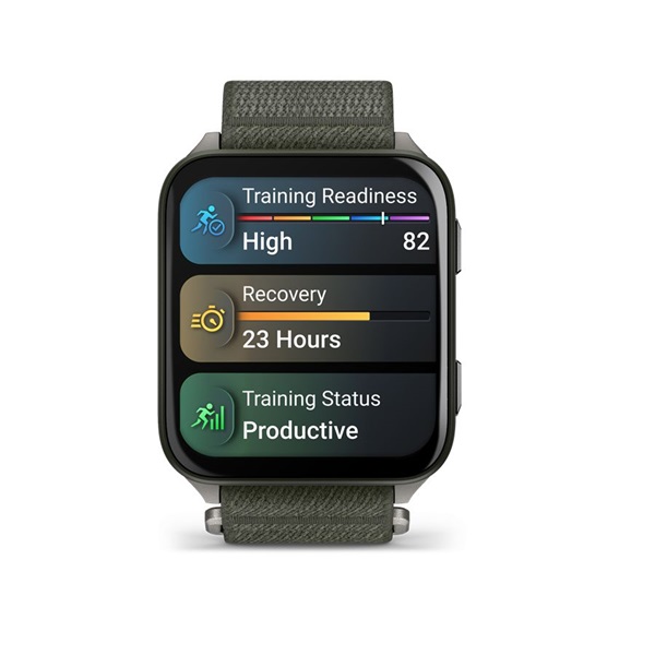 Garmin Venu X1 Titanium ComfortFit nylon szíjjal mohazöld okosóra