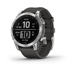 Garmin fenix 7 (47mm) szilikon pántos ezüst okosóra (Újracsomagolt)