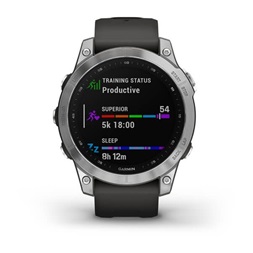 Garmin fenix 7 (47mm) szilikon pántos ezüst okosóra (Újracsomagolt)